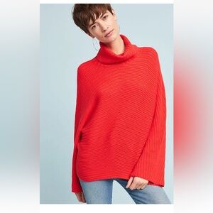 Moth Tillsbury‎ Anthropologie red dolman ribbed sweater Size Medium